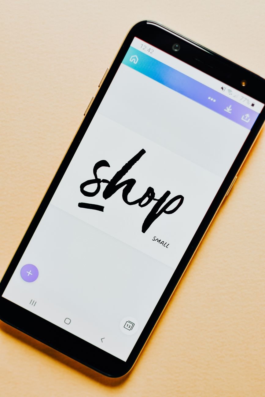 Close-up of a smartphone screen with a shopping application